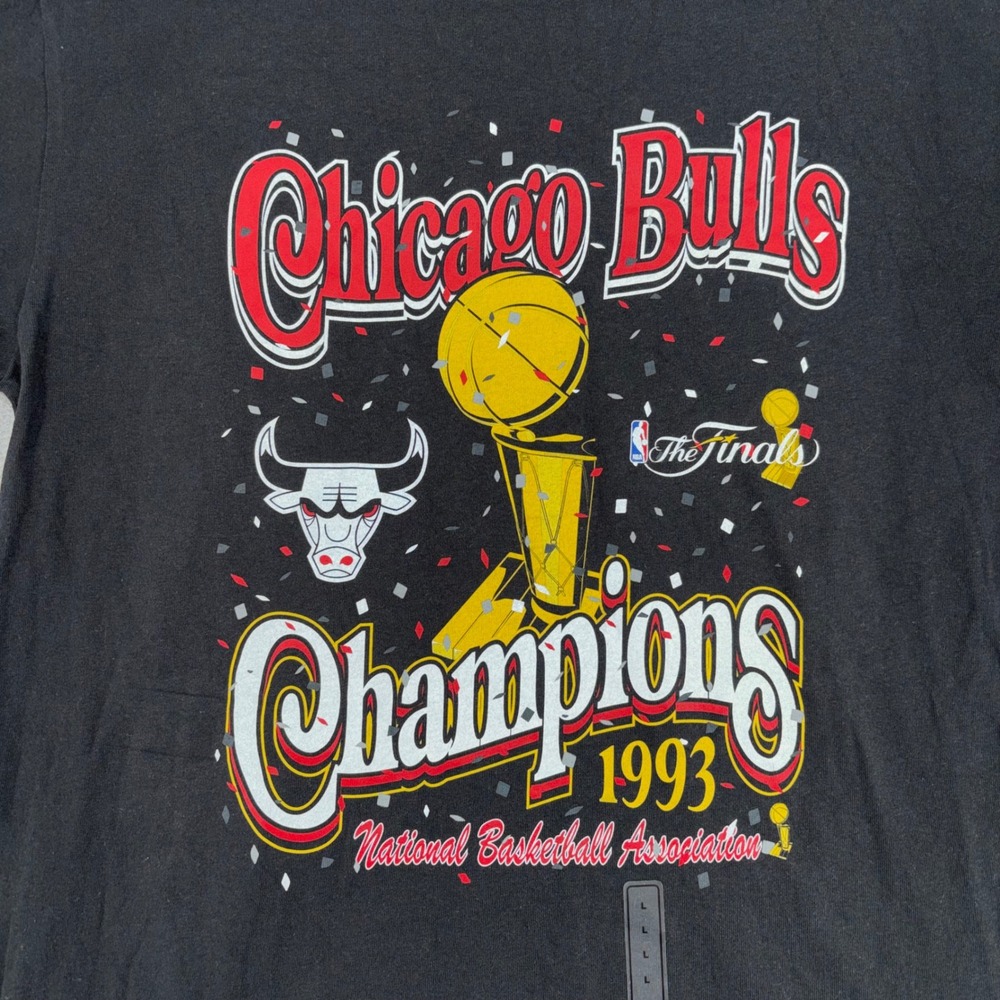 47 Brand Chicago Bulls 1993 Champions T-Shirt Mens Large Black NBA KHWCL103TM